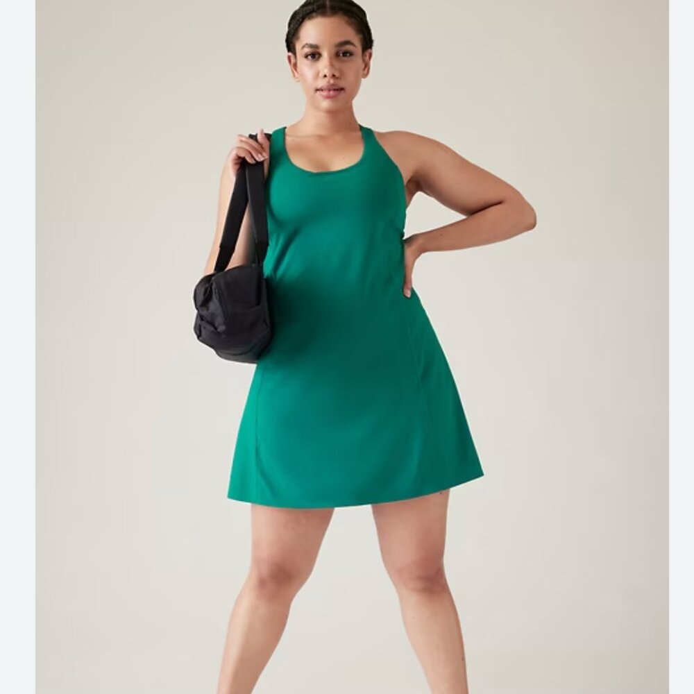 Athleta Ultimate Ease Fitness Dress Size Large in Olive